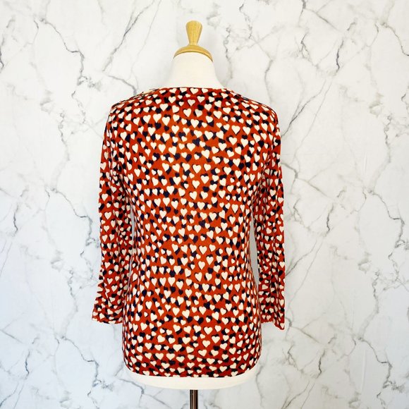 J. Crew Printed Hearts Merino Wool Tippi Sweater - Picture 3 of 6